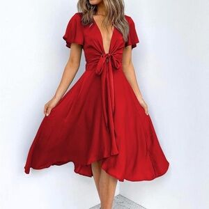 Red Satin dress